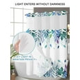 thumbnail image 4 of No Hook Cloth Fabric Shower Curtain with Snap in Liner, Green Leaf Waterproof Shower Curtains Set with See Through Top Window, Country Blue Purple Botanical Plant Fruits Bath Curtains Shower 36"x72", 4 of 6