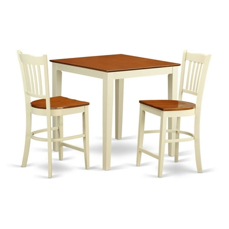 East West Furniture Vernon 3 Piece Comb Back Dining Table Set East West Furniture Vernon 3 Piece Comb Back Dining Table Set