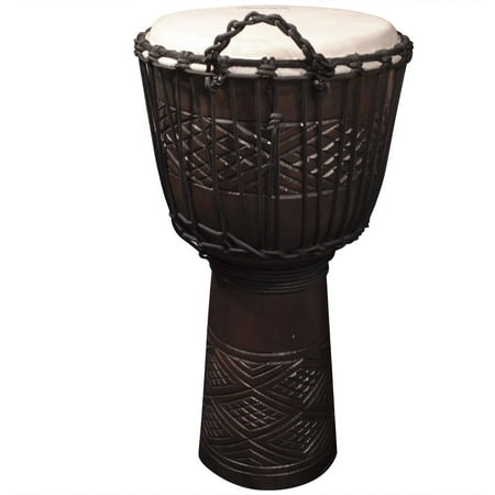 Sawtooth Tribe Series Hand-Carved Congo Design Rope Djembe, Available in Various Sizes
