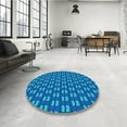thumbnail image 3 of Ahgly Company Indoor Square Patterned Blueberry Blue Area Rugs, 6' Square, 3 of 6