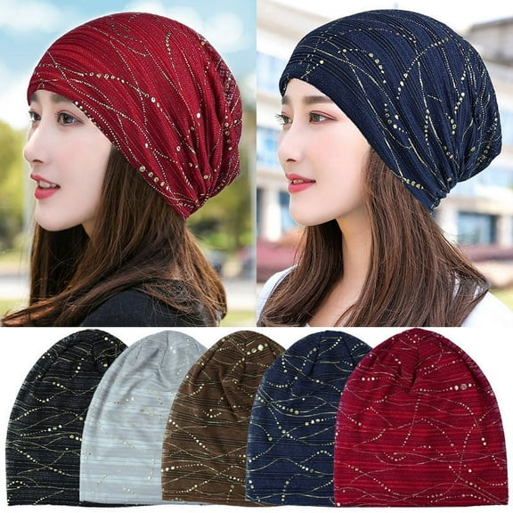 Yoyauz Women Lace Slouchy Beanie Hip-Hop Soft Lightweight Running Beanie Adult Dwarf Hats Chemo Cap