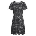 thumbnail image 4 of Chemistry And Science Elements Doodle Icons Dress Fashion Beach Short Sleeve Dresses Female Party Printed Sundress, 4 of 7