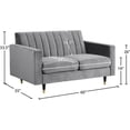 thumbnail image 6 of Meridian Furniture Lola Contemporary Velvet Loveseat in Gray, 6 of 8