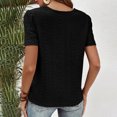 thumbnail image 5 of Aboser Womens Bohemian Spring T-Shirt Cute Lace Tunic Tops Soft Short Sleeve Tshirts Casual Round Neck Blouses Comfy Slim Fit Tees Shirts Black S, 5 of 5