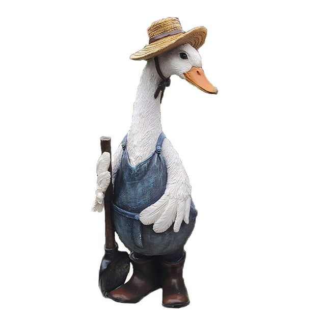 Figurines de Canard en Résine, Sculpture Animale Design Moderne, Statue de Décoration de Jardin, Étang, Mâle