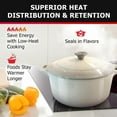 thumbnail image 3 of Mueller 6qt Enameled Cast Iron Dutch Oven, Heavy-Duty Casserole and Braiser Pan with Lid and Knob, Oven-Safe up to 500° F & Across All Cooktops, White, 3 of 6