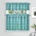 thumbnail image 2 of Kitchen Curtains 36 Inch Short - 3 Panel Set, Nautical Starfish Beach Seashell Mermaid Theme, Rod Pocket Window Curtain for Tropical Farmhouse, Easy Wash, 2 of 6