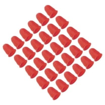 Uxcell Rubber Finger Tips, Pack Silicone Thumb Fingertip Protector Finger Cots Covers Guard Pads Thimble Grips for Office, Red 30pcs S Size