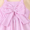 thumbnail image 3 of Toddler Baby Girl Outfits Solid Summer Clothes Bowknot Stripes Sleeveless Tank Top and Ruffled Shorts Kaprioy Girl Clothes 6 12 18 24 Months 2T 3T 4T, 3 of 6