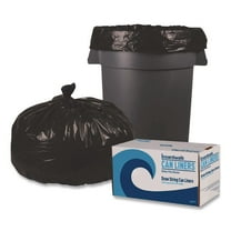Heritage Reprocessed Resin Trash Bags, 60 gal, 1.2 mil, 38 x 58, Black, 50 Rolls/Carton