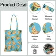 thumbnail image 5 of Cute Banana Canvas Tote Bag – Reusable Grocery Bag with Tropical Yellow Fruit Print, Kawaii Banana Illustration, Eco-Friendly Cotton Shopper for Everyday Use, 5 of 7