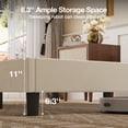 thumbnail image 4 of Novilla King Size Platform Bed Frame with Velvet Fabric Adjustable Upholstered Headboard, No Box Spring Needed, White Velvet, 4 of 6
