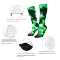 thumbnail image 3 of Naloa Green Tie Dye Thigh High Socks Extra Long Stretchy Sock Women Over Knee High Opaque Stocking Daily Wear, 3 of 6