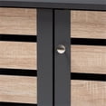 thumbnail image 4 of Bowery Hill Two-Tone Oak Wood 3-Door Shoe Cabinet in Dark Gray, 4 of 10