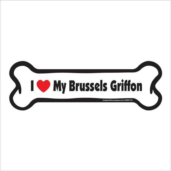 I Love My Brussels Griffon Bone Magnet
