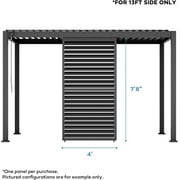 Mirador 10x 13 111S Outdoor Pergola Accessories Aluminum Openable Shutter Wall, Charcoal(Not Pergola)