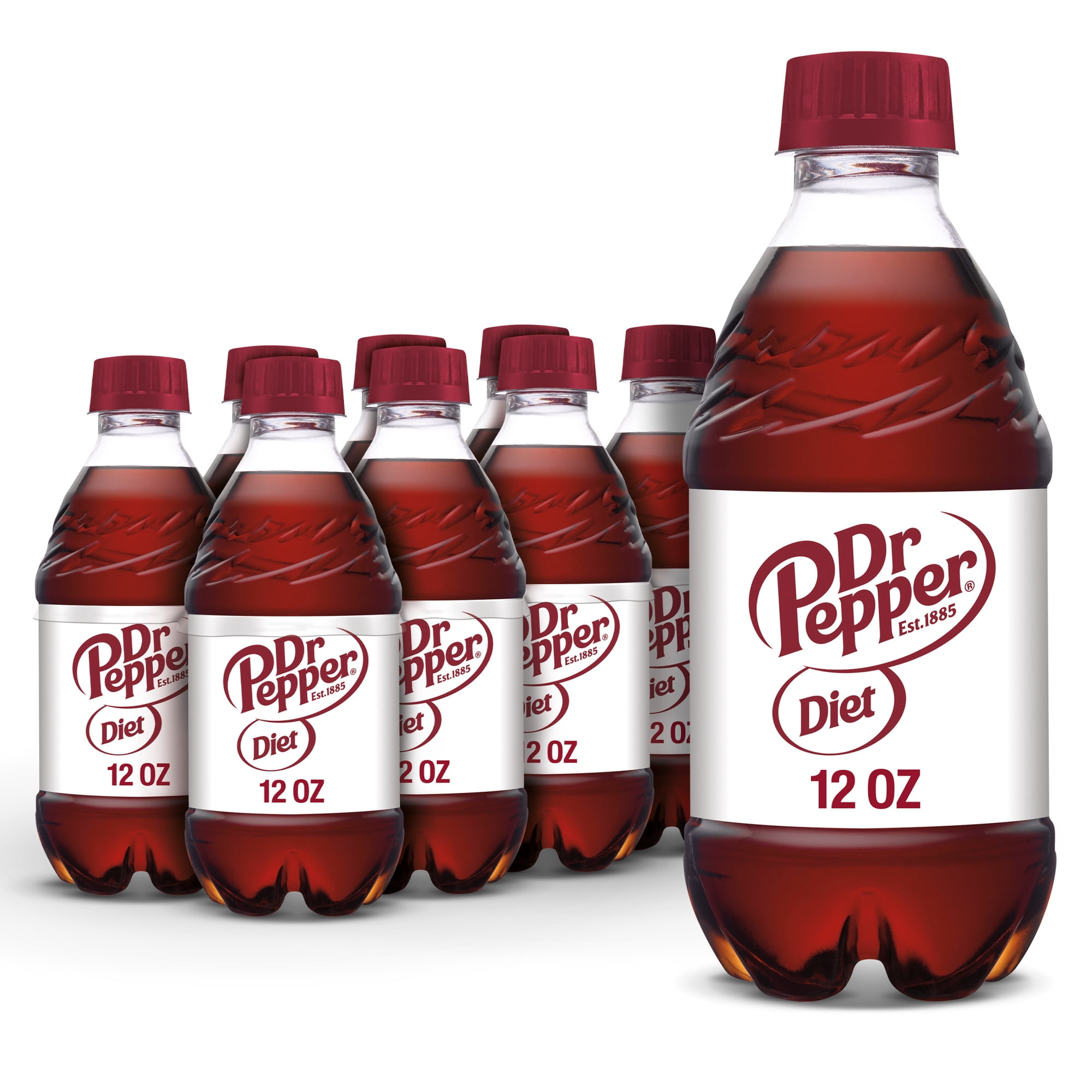 Diet Dr Pepper Soda Pop, 12 fl oz, 8 Pack Bottles