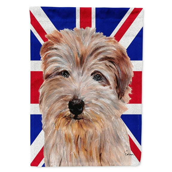 Norfolk Terrier with English Union Jack British Flag House Flag