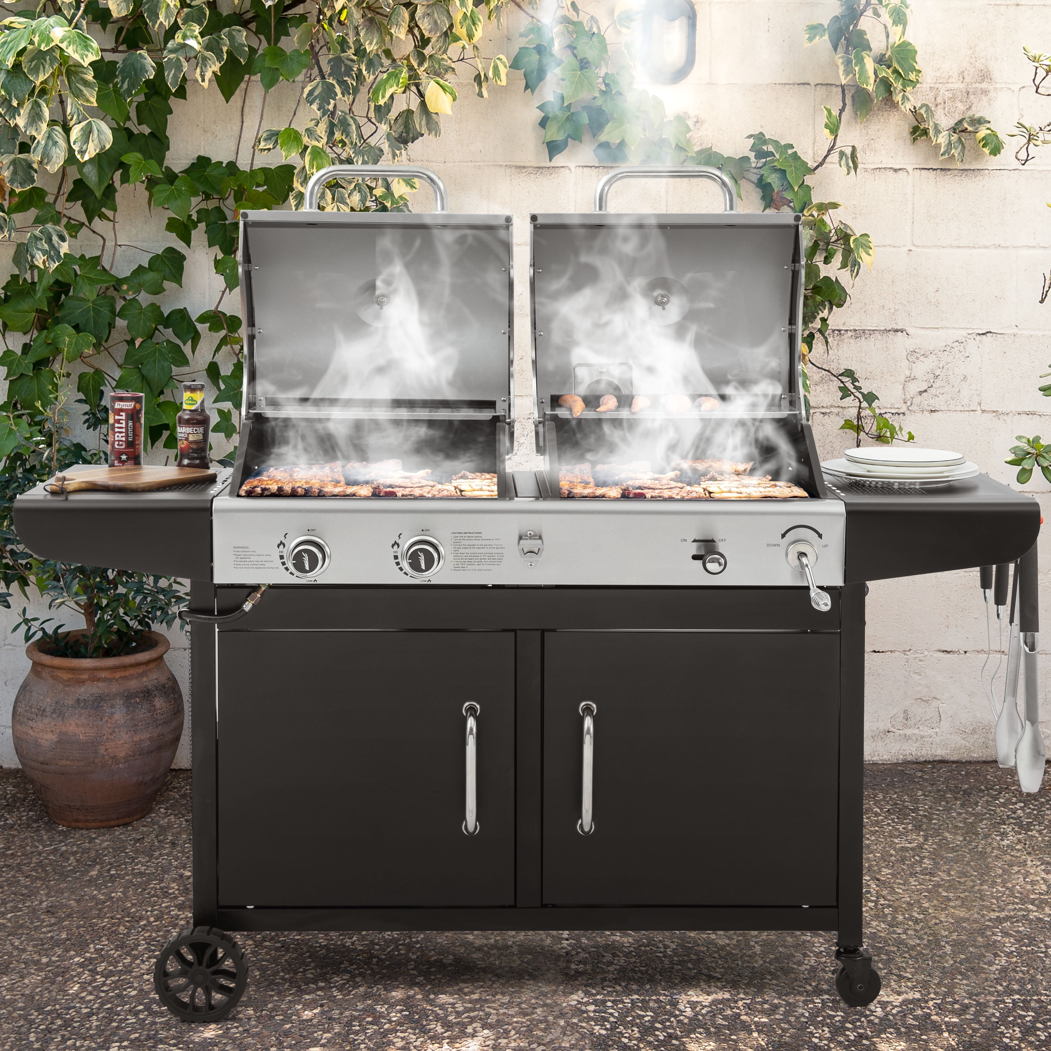 Royal Gourmet ZH3002N 3-Burner 25,500 BTU Gas/Charcoal Combo Grill