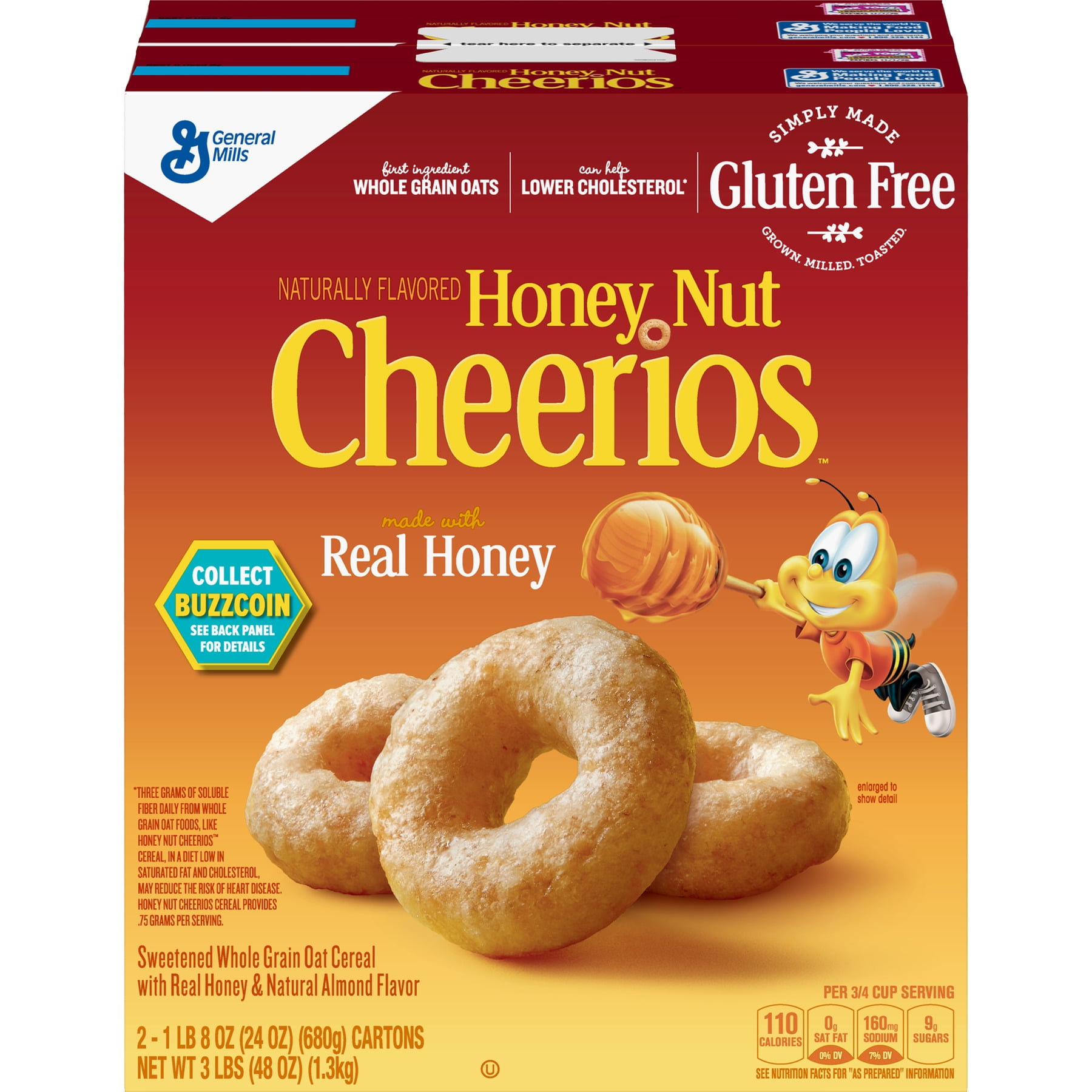 Honey Nut Cheerios Gluten Free Cereal, 48 oz, 24.0 OZ