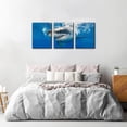 thumbnail image 6 of 3 Piece Blue Wall Art Painting Great White Shark Catching Fish At Guadalupe Island Pictures Prints on Canvas Animal The Picture Decor for Home Modern Decoration for Living Room - 12" x 16" x 3, 6 of 6