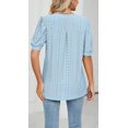 thumbnail image 4 of Womens Summer Tops, V Neck Ruffle Sleeve Blouses, Short Sleeve Casual Tops T-shirts, 4 of 5
