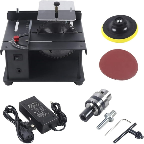 Portable Mini Table Saw, 0-90 Angle Cut DIY Saw Woodworking Hobby Table Saw Adjustable Multifunctional Table Saw, Woodworking Cutting Machine for DIY Woodworking Jade