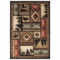 4â€™x6â€™ Black and Brown Nature Lodge Area Rug