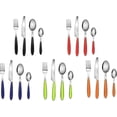 thumbnail image 5 of Cutlery Set of 16, Stainless Steel with Color Handles - 4 Forks, 4 Dinner Knives, 4 Dinner Spoons, 4 Teaspoons - EX07 (Green x 16), 5 of 5