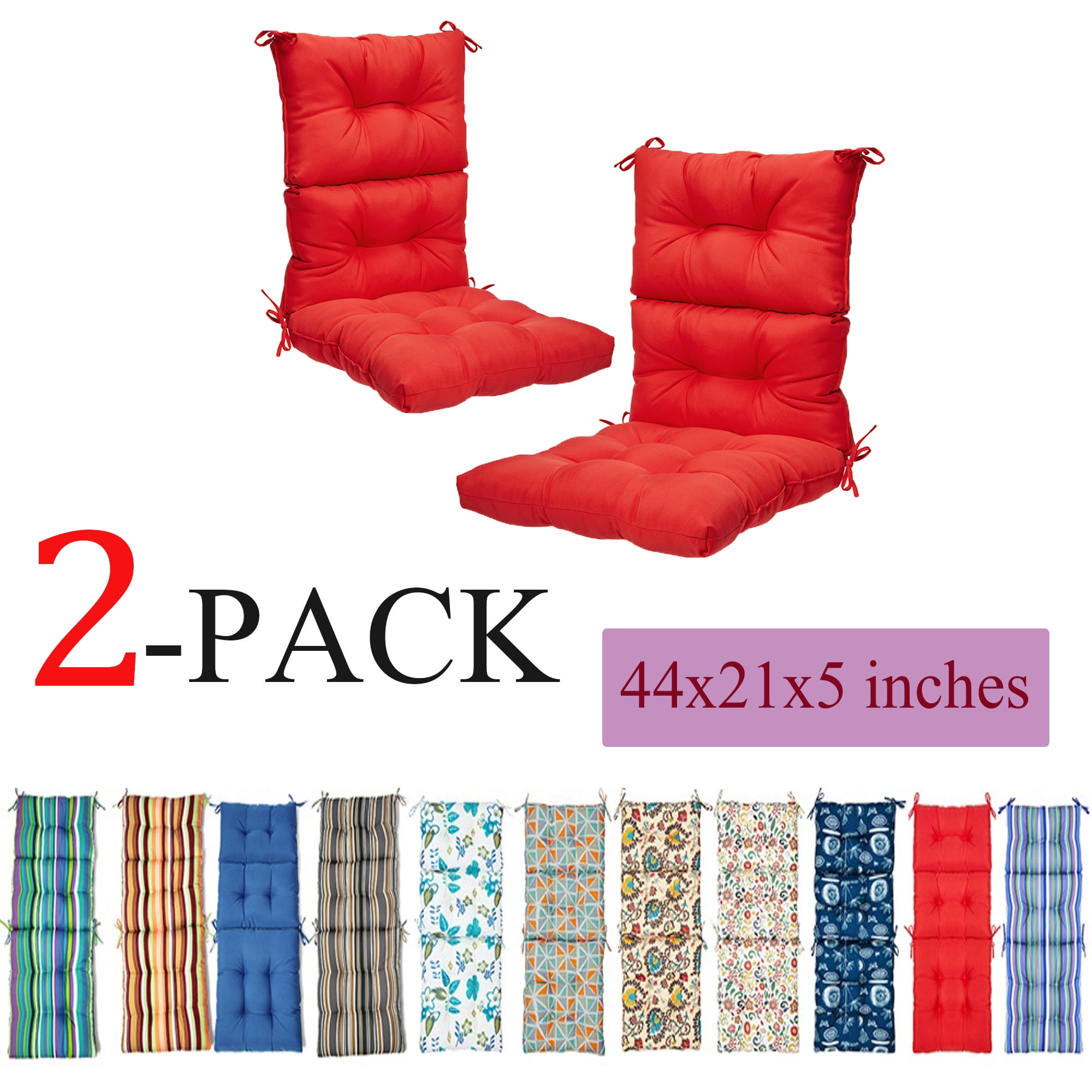 1/2/4 Pack High Back Chair Cushion Luxury Seat Cushion High Seat Back