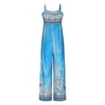 thumbnail image 4 of up to 60% off Gifts Jumpsuits for Women Vintage Ethnic Style Graphics Plus Size Wide Leg Baggy Strap Long Jumpsuits Overalls Summer Formal Floral Print Square Neck Sleeveless Maxi Rompers Sky Blue m, 4 of 6