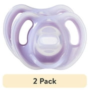 (2 pack) Tommee Tippee Ultra-Light Silicone Pacifier, 6-18 months, Symmetrical One-Piece Design, BPA-Free Silicone Binkies, Includes Sterilizer Box, 2 Pack
