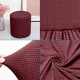 thumbnail image 4 of Small Square Round Ottoman Stool Cover Slipcover Footstool Protector with Elastic Bottom Washable Stool Cover for Pouffe Footrest Storage Ottoman Fabric Cover for Living Room Bedroom Home Decor, 4 of 7