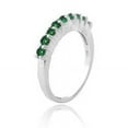 thumbnail image 2 of Stackable Band Ring Emerald Wedding Eternity Ring 925 Sterling Silver Gemstone Jewelry For Women Gift, 2 of 5