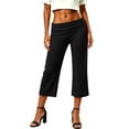 thumbnail image 5 of Lmueinov Capri Leggings for Women Plus Size Fold Over Waist Wide Leg Stretchy Yoga Pants High Waist Athletic Trousers for Gym Workout Daily Casual Wear, 5 of 8