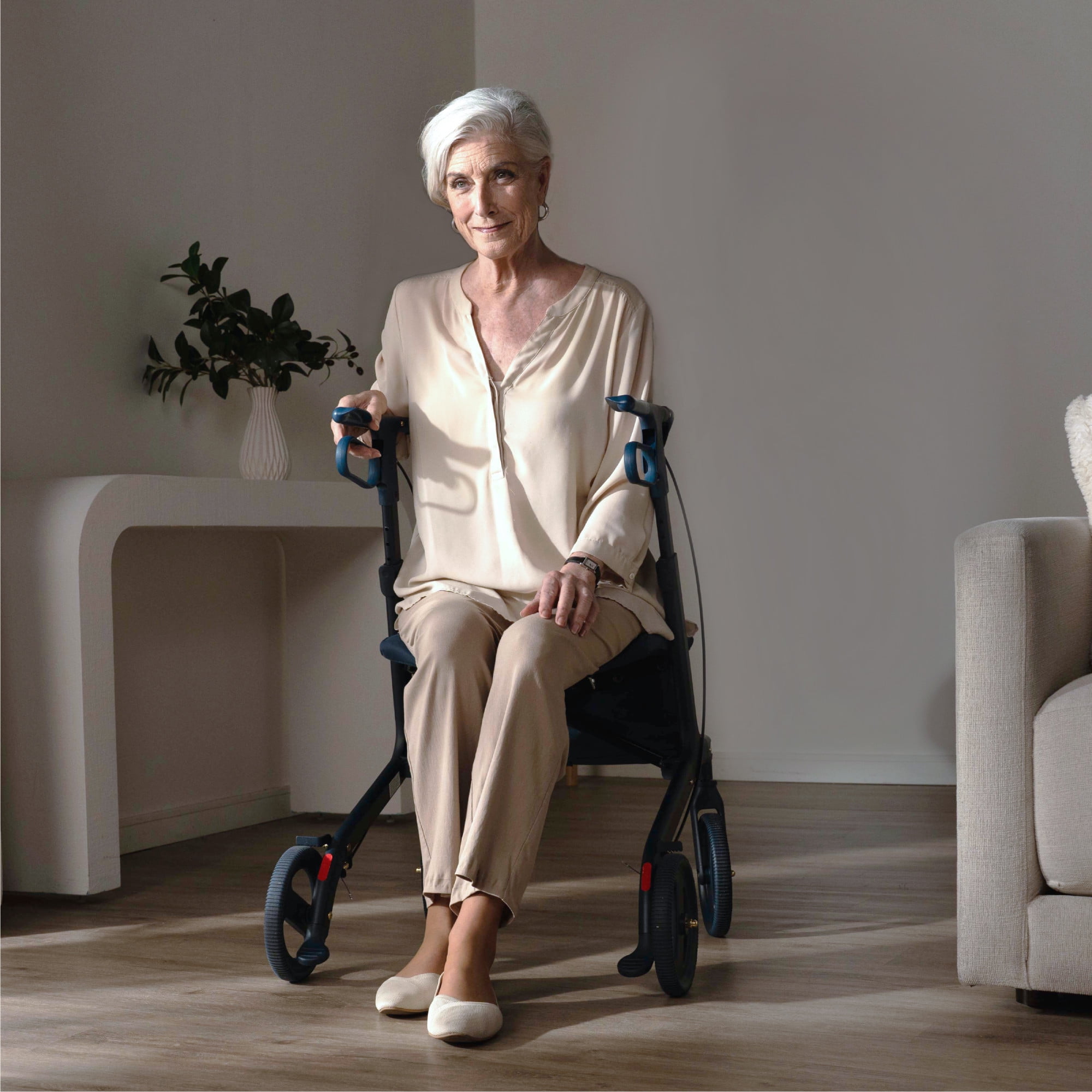 Sharper Image® Deluxe Rolling Walker with Seat and 8-inch Wheels, 300 lb Capacity