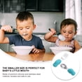 thumbnail image 2 of HINTRMENT 1 Pair Blue Silicone Stainless Steel Toddler Metal Forks Baby Training Tableware 4.1X1.2in, 2 of 8