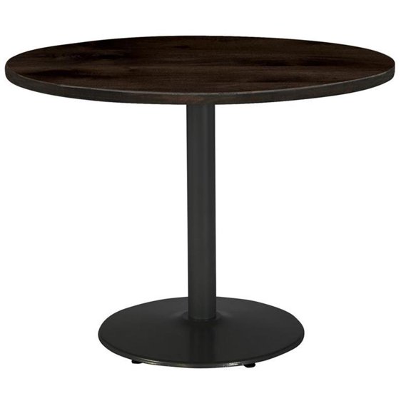 Pemberly Row 30" Rnd Breakroom Table Espresso Rnd Black Base Standard Height
