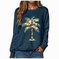 thumbnail image 5 of Towmus Christmas Palm Tree Sweatshirt for Women Funny Hawaiian Graphic Sweatshirts Crewneck Long Sleeve Casual Pullover Tops, 5 of 6