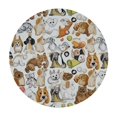 thumbnail image 4 of HAOXIT  Cartoon Dogs Footprints Round Tablecloth ,Stain Resistant Washable Polyester Table Cloth with White, Non Slip Decorative Table Cover for Restaurant Dining Table Camping 46-50, 4 of 8