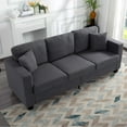 thumbnail image 5 of BSHTI 86.5 inch Modern Style Teddy Fabric Sofa with 2 Pillows,Featuring Extra-Wide Deep Sofa,Suitable for Living Room,Bedroom,Office Beige, 5 of 18