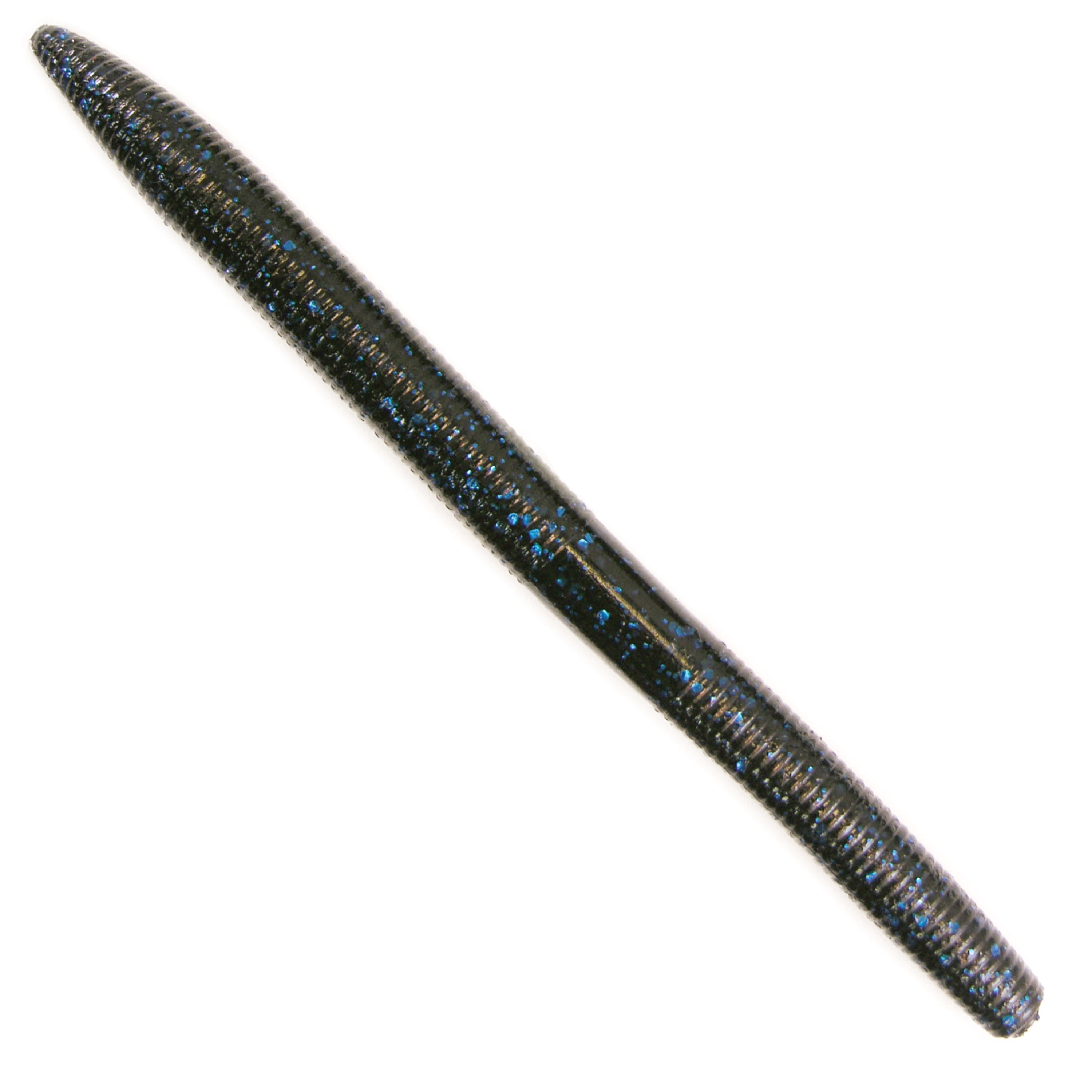 Kalins Freshwater 5" Waco Worm Soft Plastics Bait , Fishing Lure, Black Blue Flake, 10 pk