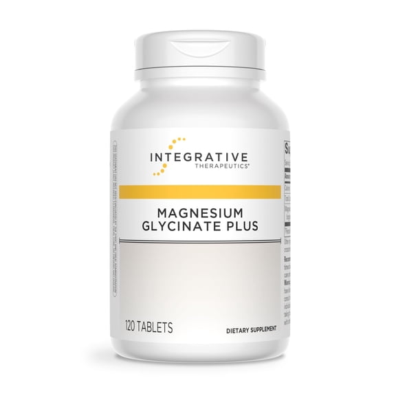 Integrative Therapeutics Magnesium Glycinate Plus - Brain Function Support Supplement for Adults* - Supports Heart and Muscular Function* - Dairy-Free & Gluten-Free - 120 Count (60 Servings)
