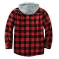 thumbnail image 3 of cllios Men's Flannel Plaid Shirt Jackets Sherpa Lined Long Sleeve Shacket Jacket Button Down Fleece Coats Winter Warm Plush Outerwear 2023 Clearance Deals Red XXL, 3 of 5