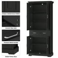 thumbnail image 2 of Homfa 70.9'' Tall Kitchen Pantry with 4 Doors, 2 Drawer Modern Freestanding Storage Cabinet for Dining Room Living Room, Black, 2 of 8