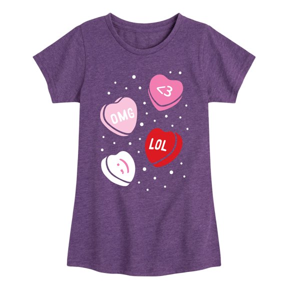 Instant Message - Texting Hearts - Toddler And Youth Girl's Short Sleeve T-Shirt