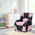 thumbnail image 3 of Gymax Gaming Recliner Sofa PU Leather Armchair for Kids Youth w/ Footrest Pink, 3 of 10