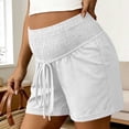 thumbnail image 2 of Miqool Maternity Shorts with Pockets Over The Belly Drawstring Casual Pregnancy Shorts for Athletic Yoga Workout, 2 of 9