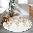 thumbnail image 3 of Round Rug 3.3Ft Washable Non-Slip, Eucalyptus Leaves Circle Area Rugs for Living Room Bedroom, Khaki Summer Botanical Weeping Indoor Floor Mats Carpet Runner for Home Decor Aesthetic, 3 of 8