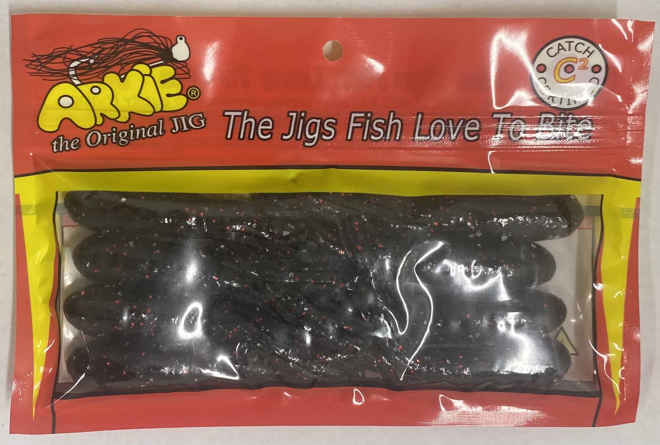 Arkie Lures Double Dip Salty Tube Fishing Lure, Black Neon, 3.5"